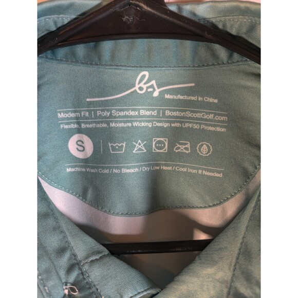 Boston Scott GEN 1 Mens Golf Polo NWT Green Blue S Athletic MSRP $79 - Picture 6 of 7